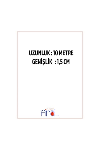 Final Düğme 1,5 Cm X 10 Metre Beyaz Geniş Yassı Lastik Bel, Paça, Don Ve Elastik Bant İçin