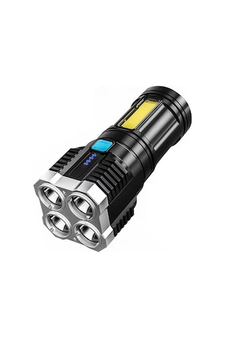 Sones S03 4 X Smd 3030 + Cob Güçlü Işık Usb Şarj Edilebilir Led El Feneri Çok Renkli