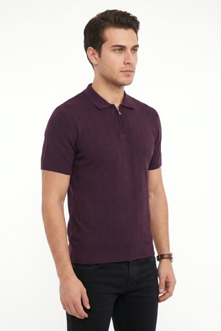 Baglan Erkek Spor Polo Yaka Triko Tişört Bgl-st05371 Mürdüm