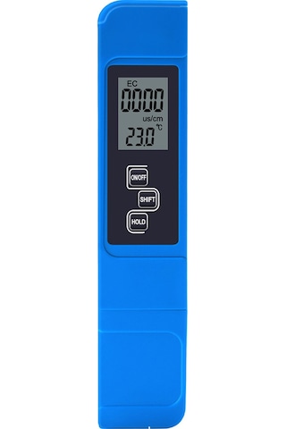 Qingmipy 3'ü 1 Arada Su Kalite Ölçer - Ec, Tds Ve Sıcaklık Ölçümü İle Hassas Test Cihazı Mavi