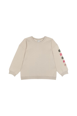 Antebies Çiçek Sweatshirt Pantolon Set Krem