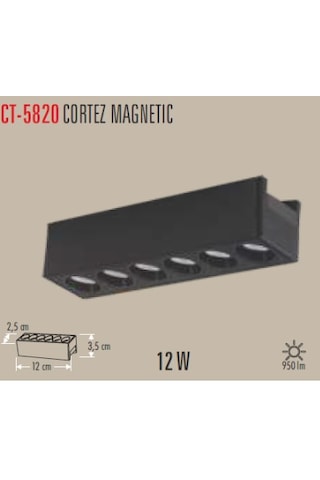 Cata Ct 5820 12w Cortez Magnetıc Spot 3200k Gün Işığı