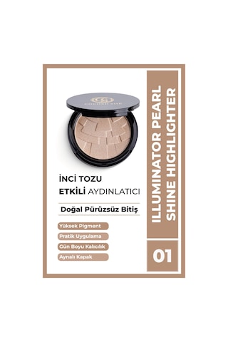 Cocosh She Pearl Shine Aydınlatıcı Highlighter 01 Altın Bronze, Inci Tozu, Yüksek Pigmentasyon, Yumuşak Doku - 01altınbronz Diğer