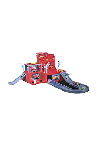 Oyuncak Büyük Boy Şimşek Mcqueen Otopark Garaj Seti 5 Adet Metal Araba 50 Cm. Kırmızı
