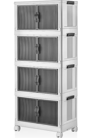 4 Katlı Portatif Katlanabilir Dolap , Depolama,saklama Dolabı, Ço
