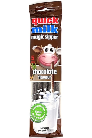 Quick Milk Pipet İçinde Çikolata Aromalı Şekerleme 5 x 6 G Quick Milk Pipet İçinde Çikolata Aromalı Şekerleme 5 x 6 G