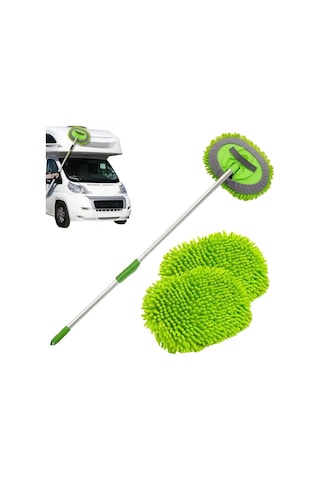 Yedek Mikrofiber Bezli Oto Yıkama Mop Seti 4741 Açık Gri