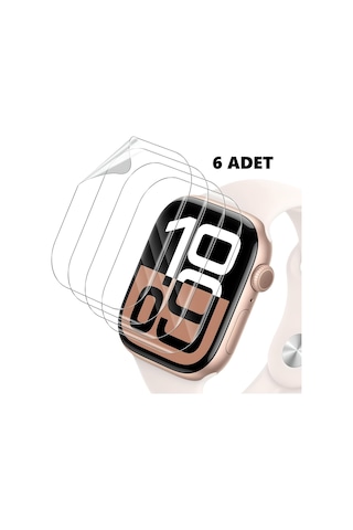 Apple Watch Series 10 Gps + Cellular 46mm Ekran Koruyucu Nano Jelatin 6 Adet - İnce Ve Esnek