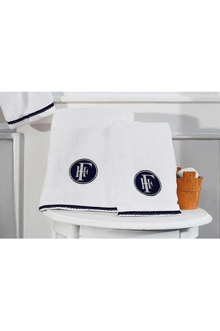 Finezza Elite %100Pamuk Kopanaki Dantelli Nakışlı Beyaz Bornoz Se Beyaz