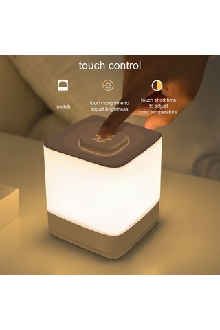 Cbtx Usb İle Güçlendirilmiş Dokunmatik Gece Lambası Masaüstü Başucu Üç Renkli Kademesiz Karartma Lambası