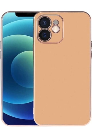 Apple Uyumlu iPhone 12 Kılıf Zore Viyana Kapak Gold