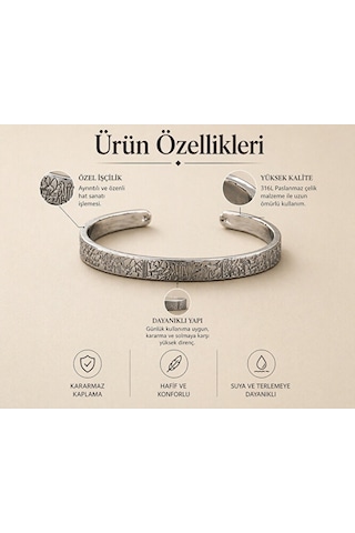 Gümüş Rengi Ayarlanabilir Bileklik Kararmaz Kaplama Modern Desenl Çok Renkli