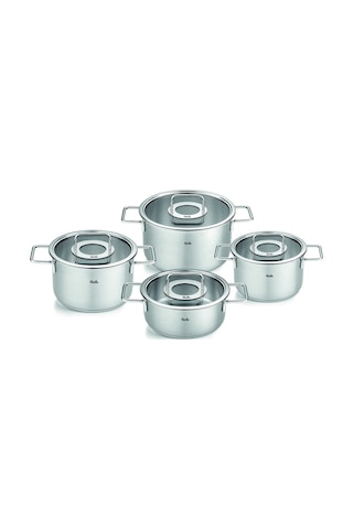 Fissler Pure Collection 8 Parça Cam Kapak Çelik Tencere Seti