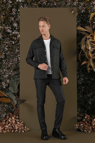 Efor G 1560 Slim Fit Siyah Klasik Gömlek Siyah