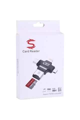 Reader Uyumlu iOS Android Type-C Usb SD Card 4in1 Dönüştürücü