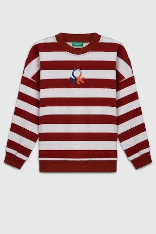 United Colors Of Benetton Erkek Çocuk Sweat Bntb23297 Kırmızı Çizgili Kırmızı Çizgili