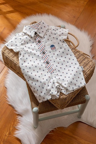 Pamuklu Penguen Detaylı Erkek Bebek Bayramlık Tulum 12779 001