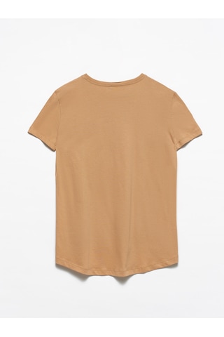Dilvin 3471 Bisiklet Yaka Basic T-shirt-koyu Camel Koyu Camel