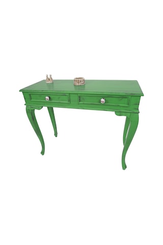 Masifart Marie 120 Cm Yeşil Eskitme Dresuar Çekmeceli Patine Yeşil