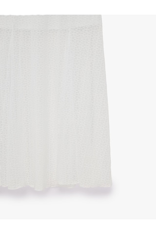 Koton Normal Bel Slim Fit Midi Dantel Etek Beyaz 6sak10067pk