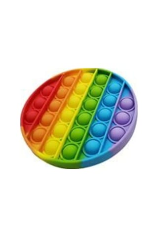 Toys Pop-ıt Popit Buble Fidget Gökkuşağı Popit Stres Oyuncağı Renkli Duygusal Yuvarlak