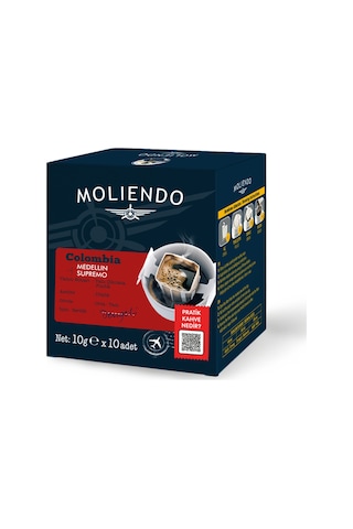 Moliendo Colombia Medellin Supremo Pratik Filtre Kahve 10 x 10 G