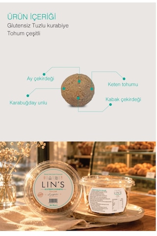 Lin's Glutensiz Tuzlu Kurabiye Tohum Çeşnili 80 Gr