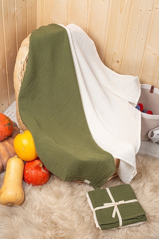 Yeşil 2 Katlı Müslin Örtü Seti 2 Li 75x75 CM Yeşil