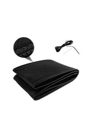 Direksiyon Kılıfı Deri Sarmal Dikmeli Direksiyon A+Kalite Noktalı Siyah