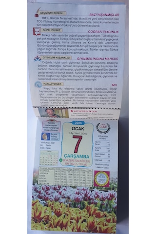 Ülkü Duvar Takvimi 2026 Yılı Ebat 10 Cmx14 Cm