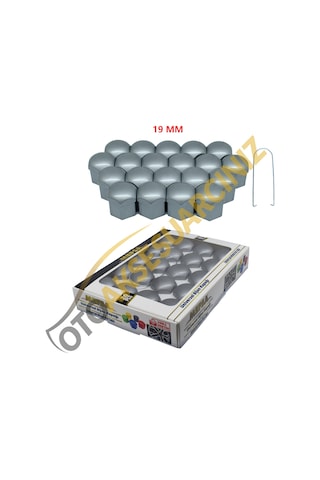 A Kalite Mefsa Bijon Kapağı Düz 19 Mm Gri 20 Li Set