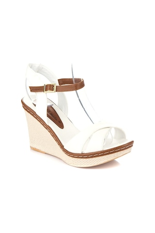 Fox Shoes Beyaz Kadın Dolgu Topuklu Ayakkabı 9674040209