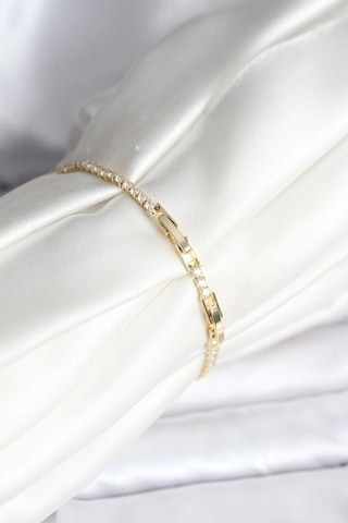 Çiçek Model Zirkon Taşlı Gold Renk Pirinç Su Yolu Kadın Bileklik Çok Renkli