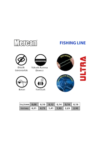 Mercan Ultra(Özel) Çapari Köstek Misinası 0.100 KG