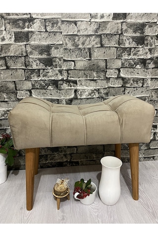 Puf ,koyu Vizon Puf Ahşap Ayak Çima Dikiş Spor Modern Tasarım Ş