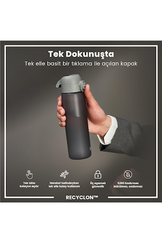 Ion8 - İnce Suluk - Gri - 500 Ml - Sızdırmaz - Bpa İçermeyen
