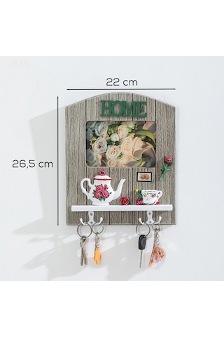 Porsima 2070 Duvara Montajlı Dekoratif Anahtarlık - Duvar Askılı Anahtar Düzenleyici 22x26,5cm Çok Renkli
