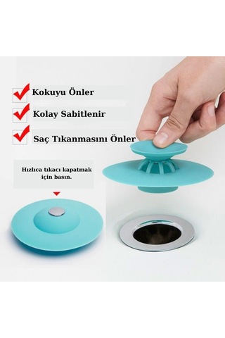 4*Lü Silikon Malzeme Banyo Mutfak Gider Evye Lavabo Çöp Tıpa