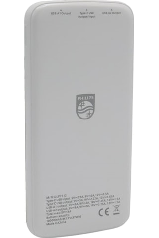 Philips Dlp7712cb 10.000mah Pd Hızlı Şarj Dijital Ekranlı Beyaz Powerbank Çok Renkli