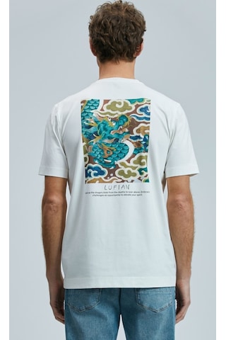 Lufian 111020242 Valor Modern Grafik T- Shirt Erkek Tişort Beyaz