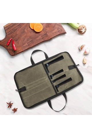 Jeehugo Yeşil Tuval Bıçak Çantası - Taşınabilir Fantezi Pansiyon Çanta, Outdoor Piknik İçin Konforlu, Fermuarlı Tasarım Diğer