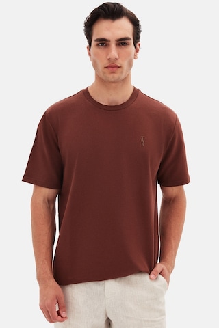 Twn Slim Fit Kahverengi Baskılı T-shirt 4ec14ort12025 Kahve