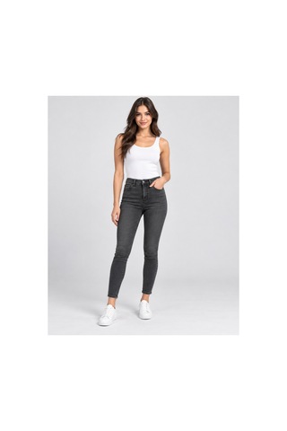 Nova Earth Art Unisex Antrasit Yüksek Bel Skinny Kısa Boy Kot Pantolon 31