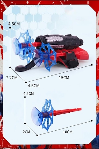 Ağ Atan Örümcek Adam Eldiveni 2 Tane Vantuzlu Dart Eldiven Ve Ağ Fırlatıcı Mekanizması Oyuncak Seti Spider - Man