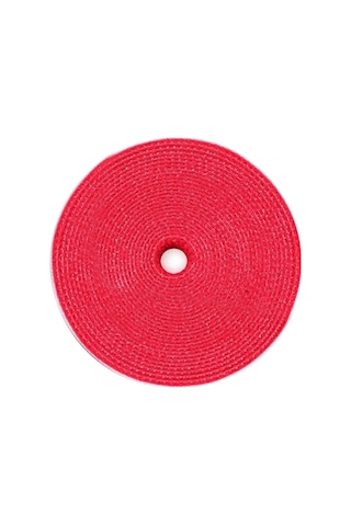 Dux Duıcs Stoyobe Yuvarlak Cırt Cırt Kablo Bağları, Uzunluk: 3m Kırmızı