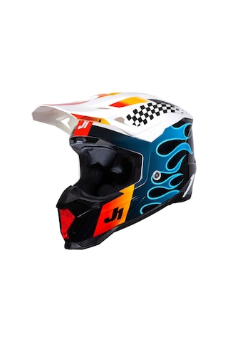 Just1 J40 Sixties Off-road Kaskı Siyah Beyaz Siyah - Beyaz