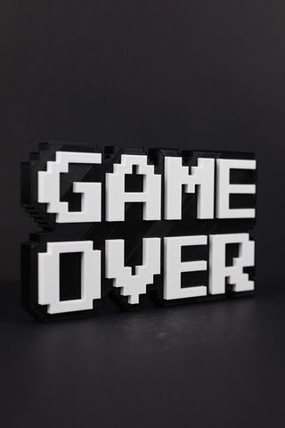 Game Over - 8-bit - 3 Boyutlu Tabela - 20cm X 11.5cm X 1.5cm