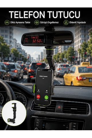 Ayarlanabilir Dikiz Aynası Telefon Tutucu Görüş Açısını Engellemeyen Araç Aparatı Tkndy-bsva4969 Diğer