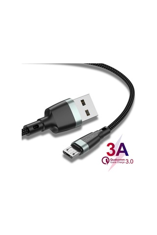 Uslıon MikroUsb 3a Hızlı Şarj Şarj Cihazı Microusb Kablosu Android Cep Telefonu Tel Kablosu 2m Altın