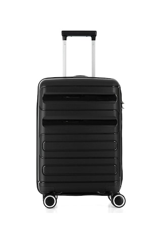 Kırılmaz Valiz Kılf Set Orta Boy Siyah Polipropilen Gövdeli 8683255012411 Siyah